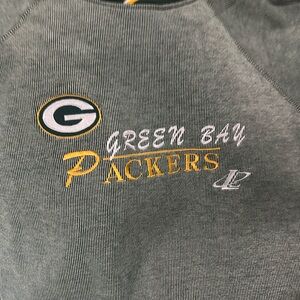 Logo Athletic Green Sweatshirt with Yellow and White Trim
